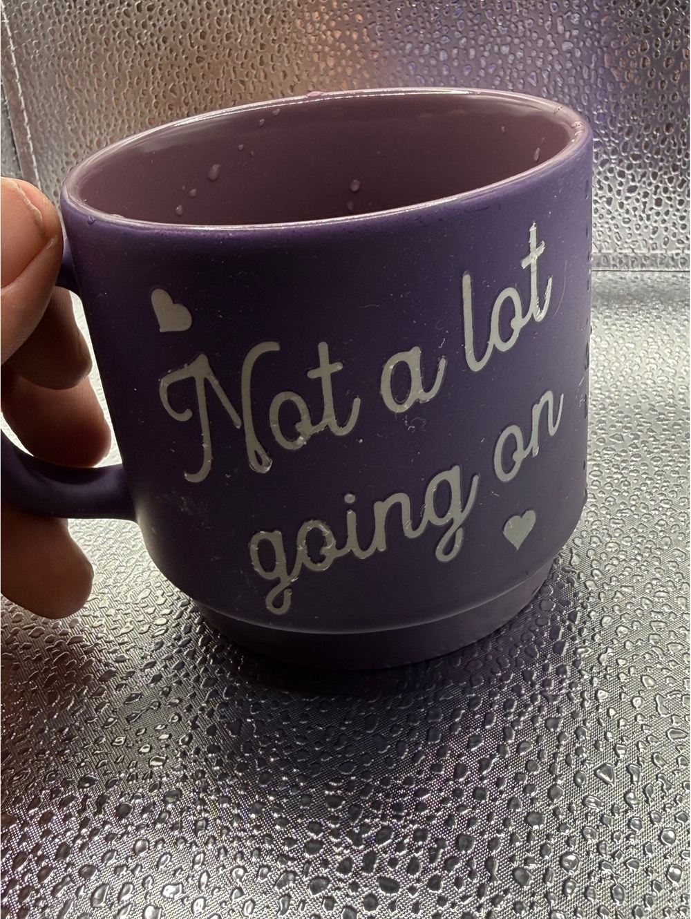 Luna & Sage Purple Ceramic Mug with 'Not a lot going on' Quote